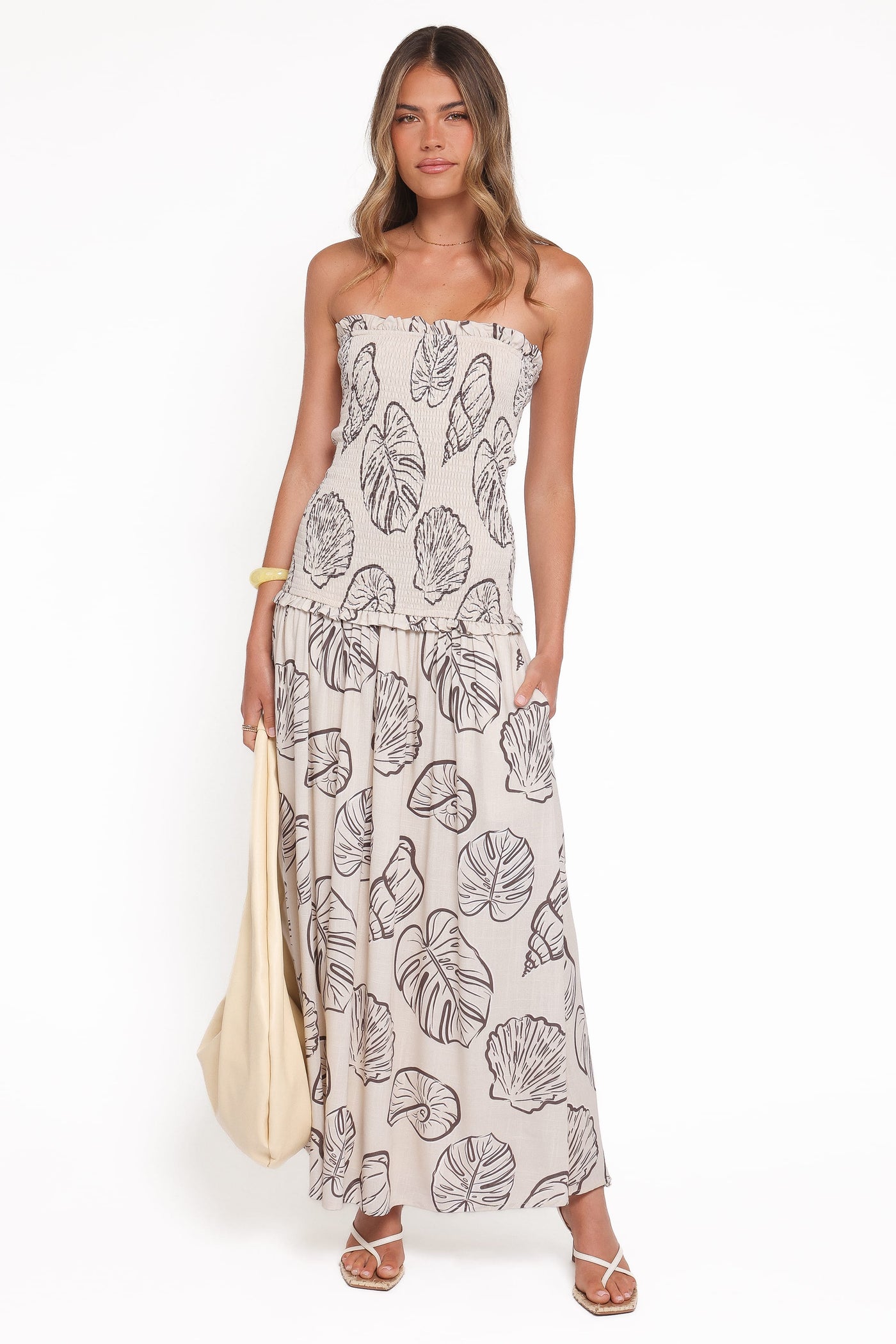 Parkway Maxi Dress - Cream Shells