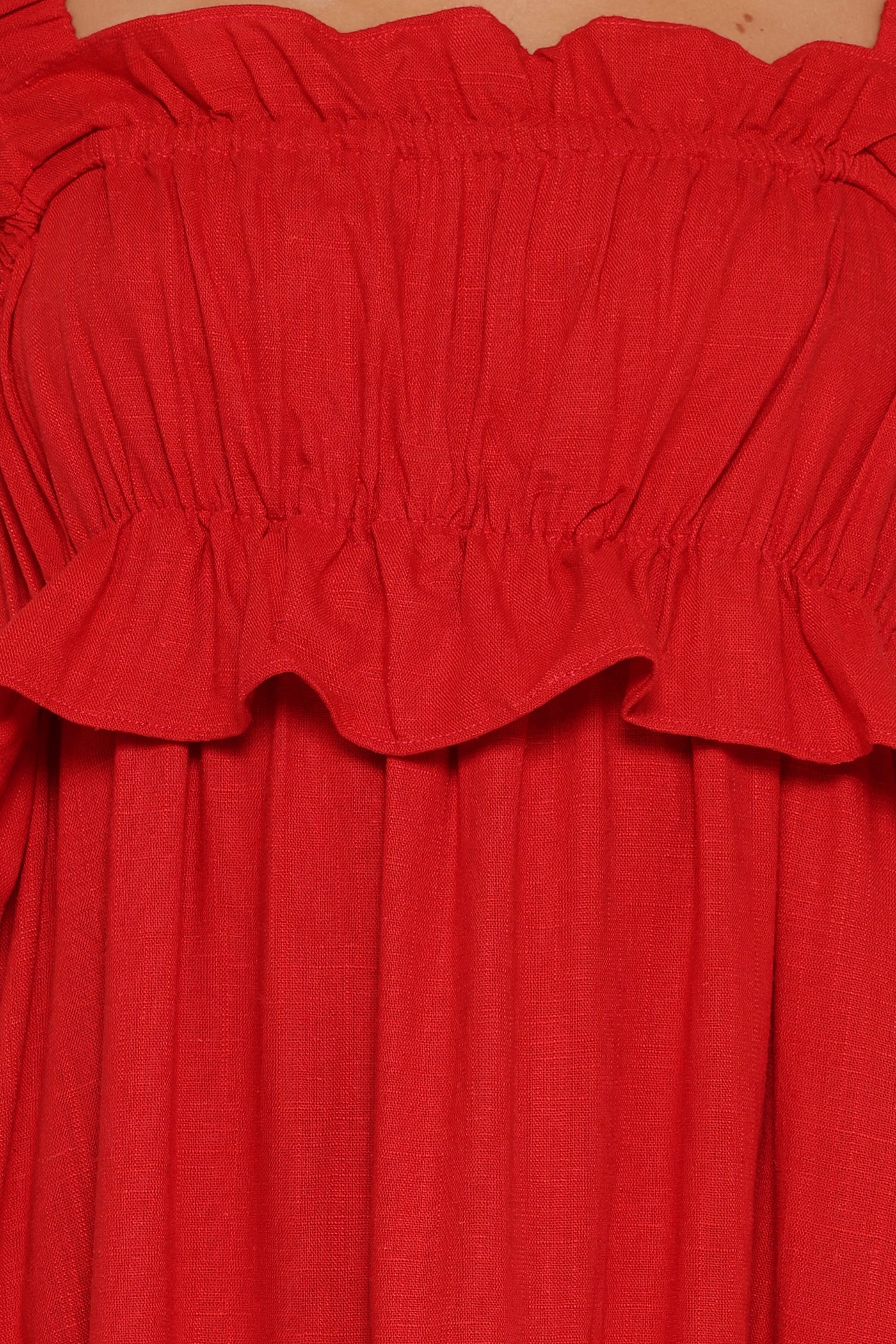 Ross Frill Strap Maxi Dress - Red