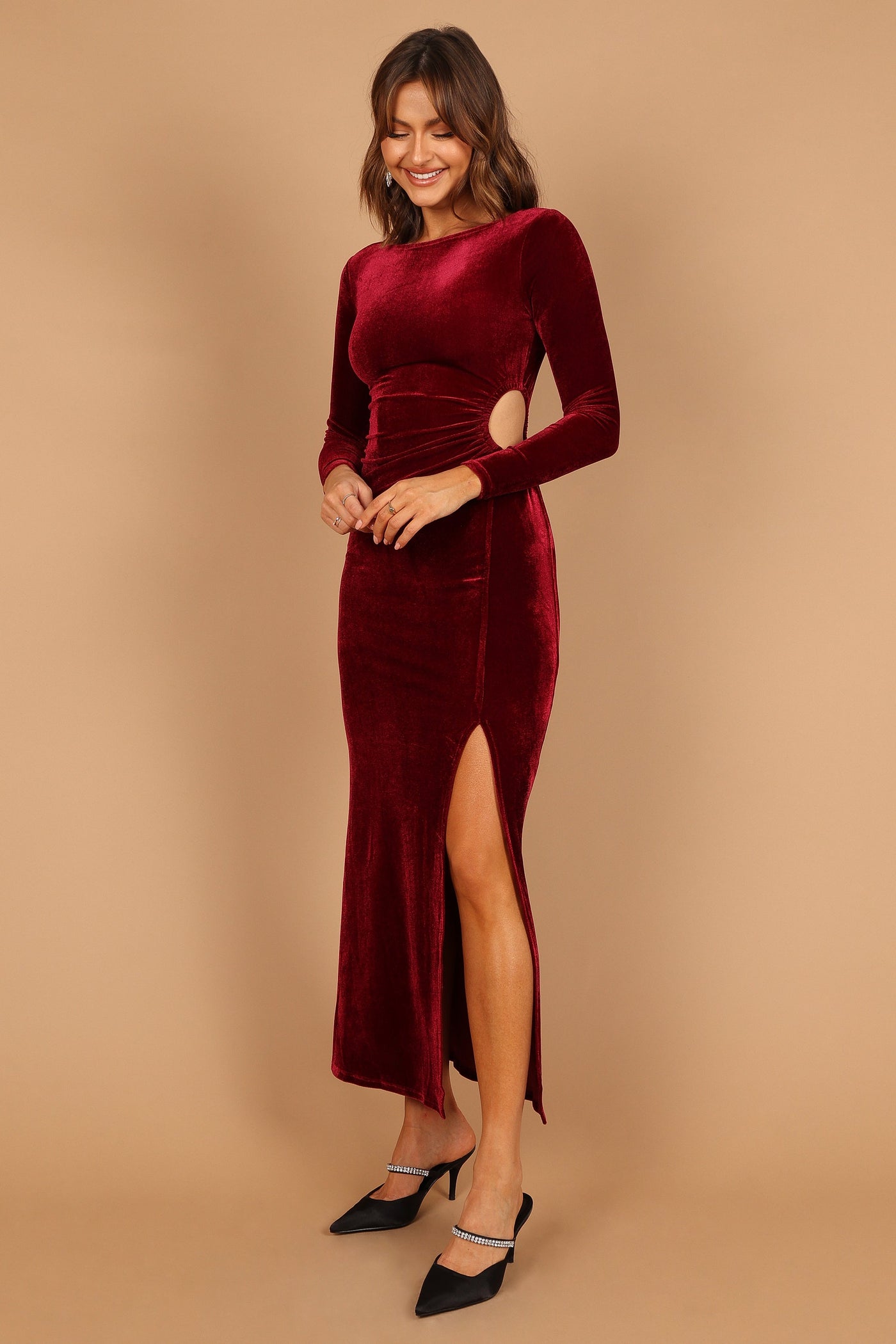 Sarine Long Sleeve Maxi Dress - Wine