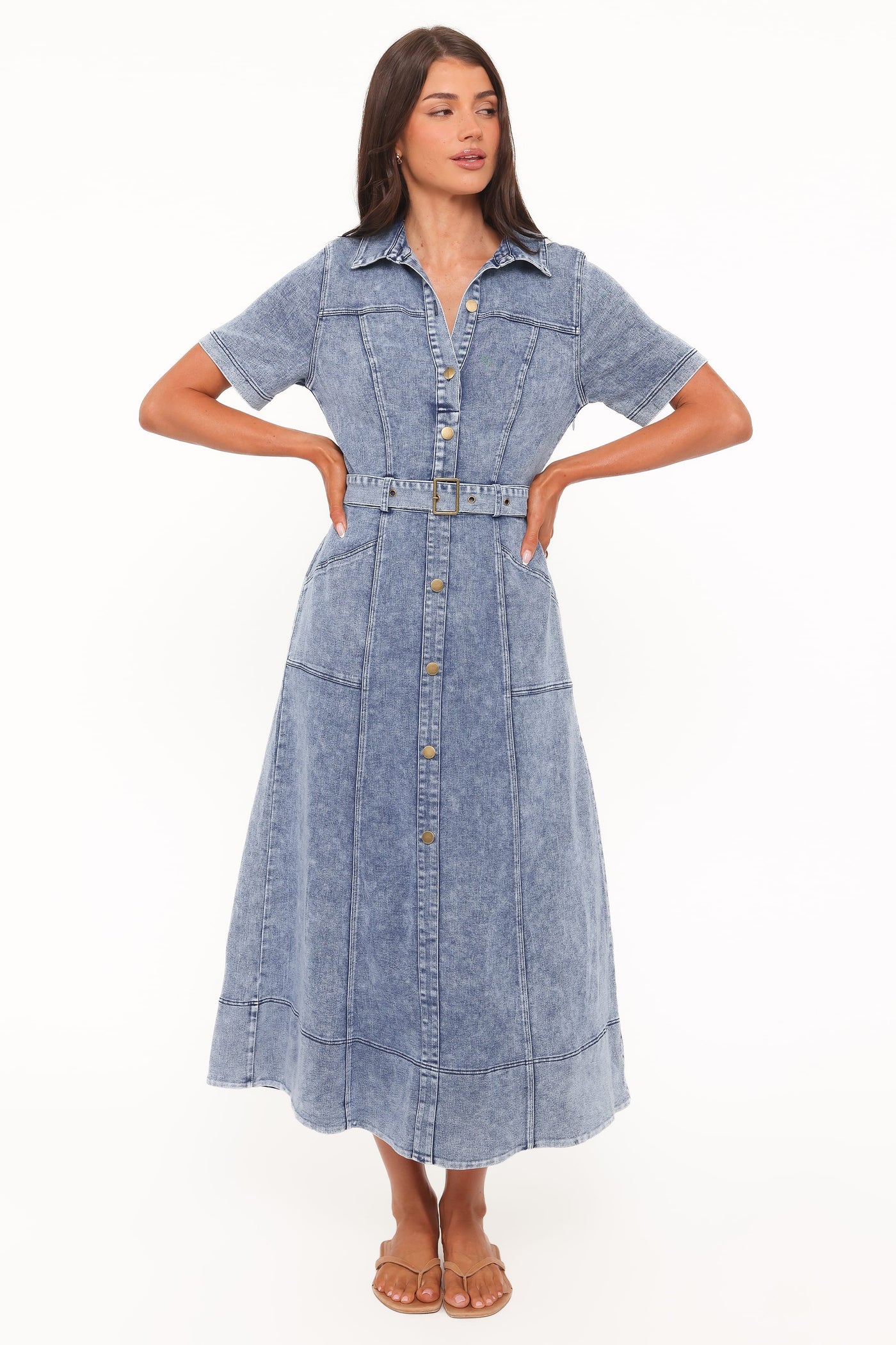 Tamara Maxi Dress - Med Denim