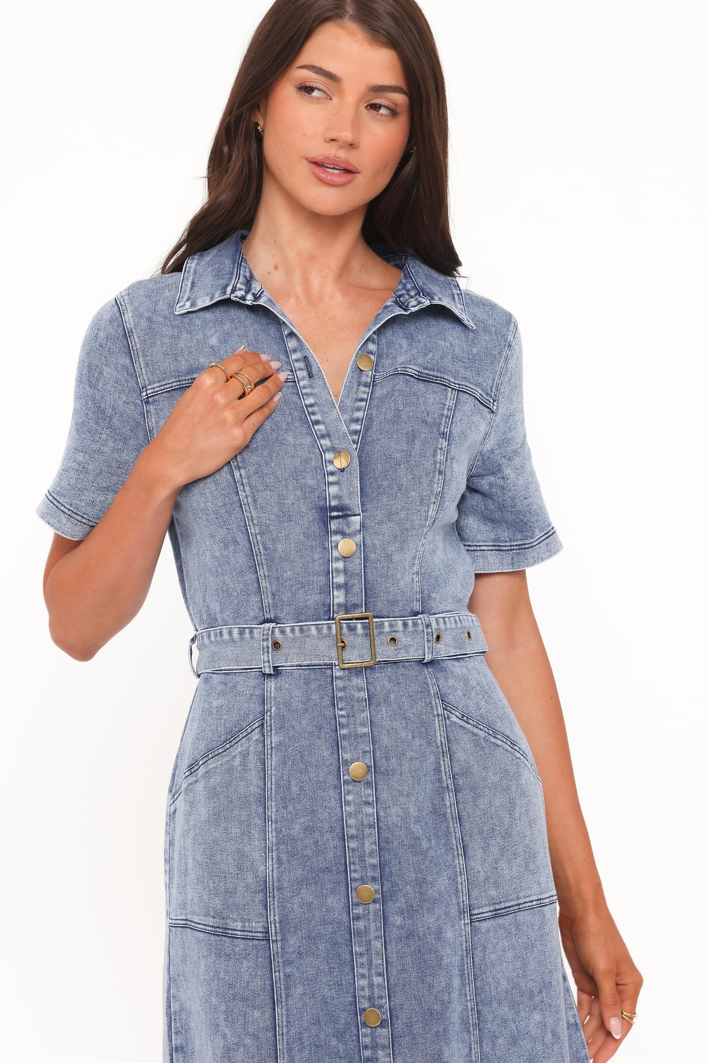 Tamara Maxi Dress - Med Denim