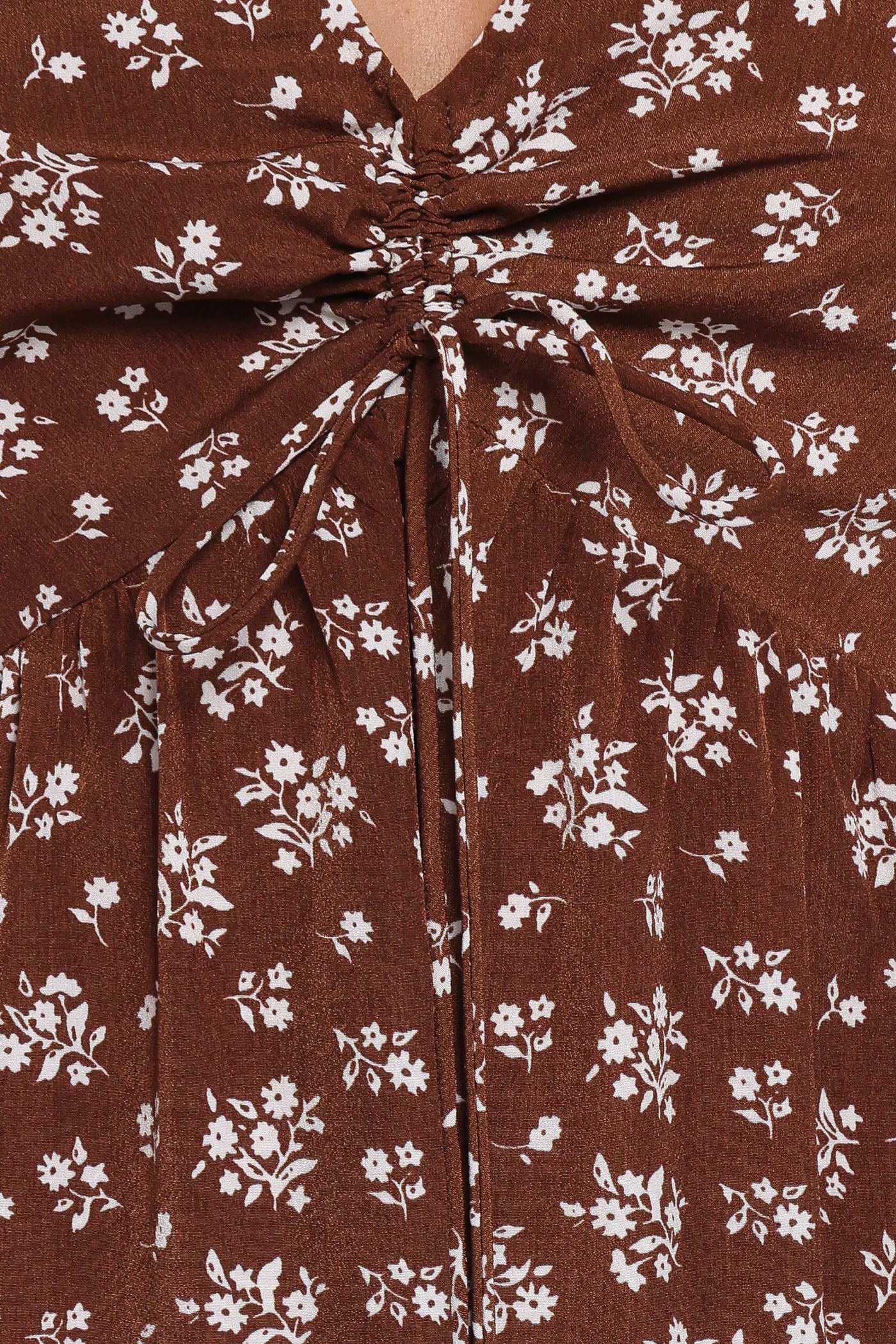 Zina Maxi Dress - Brown Ditsy Floral