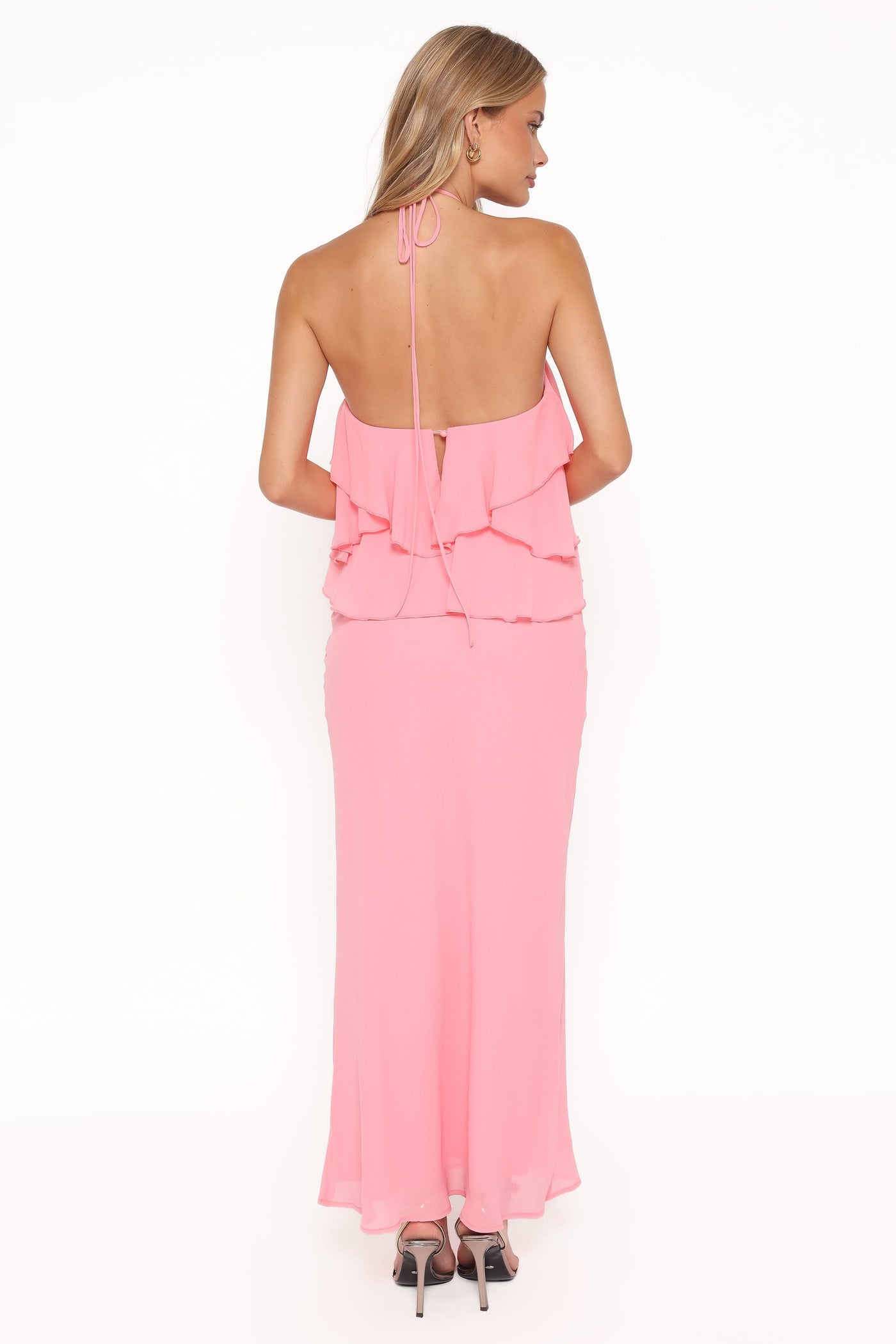 Zorina Halterneck Maxi Dress - Coral