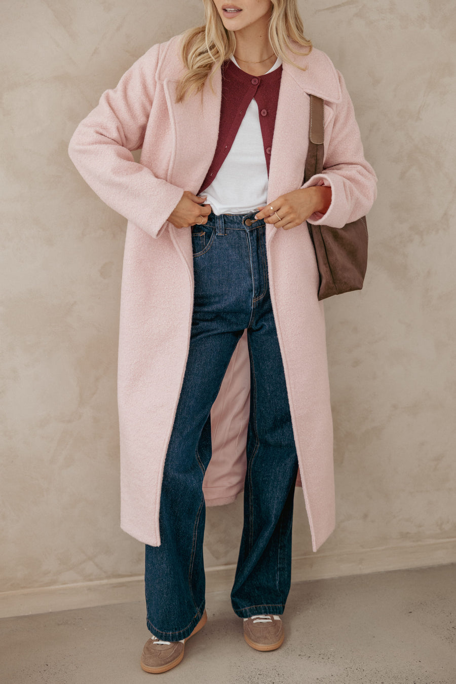 Jazzie Boucle Coat - Baby Pink