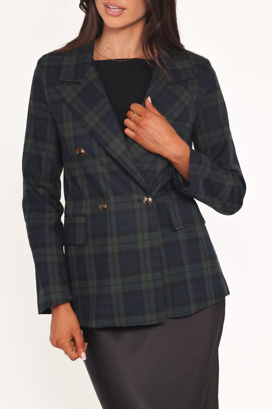 Juliette Blazer - Green Plaid