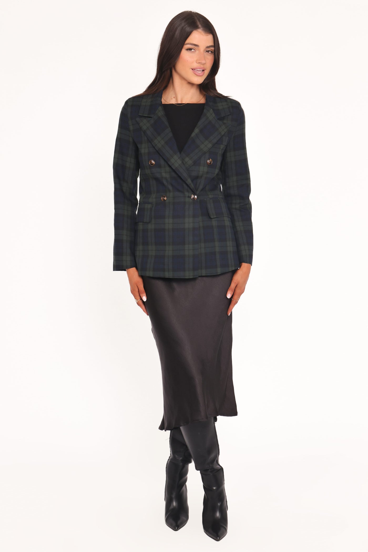 Juliette Blazer - Green Plaid