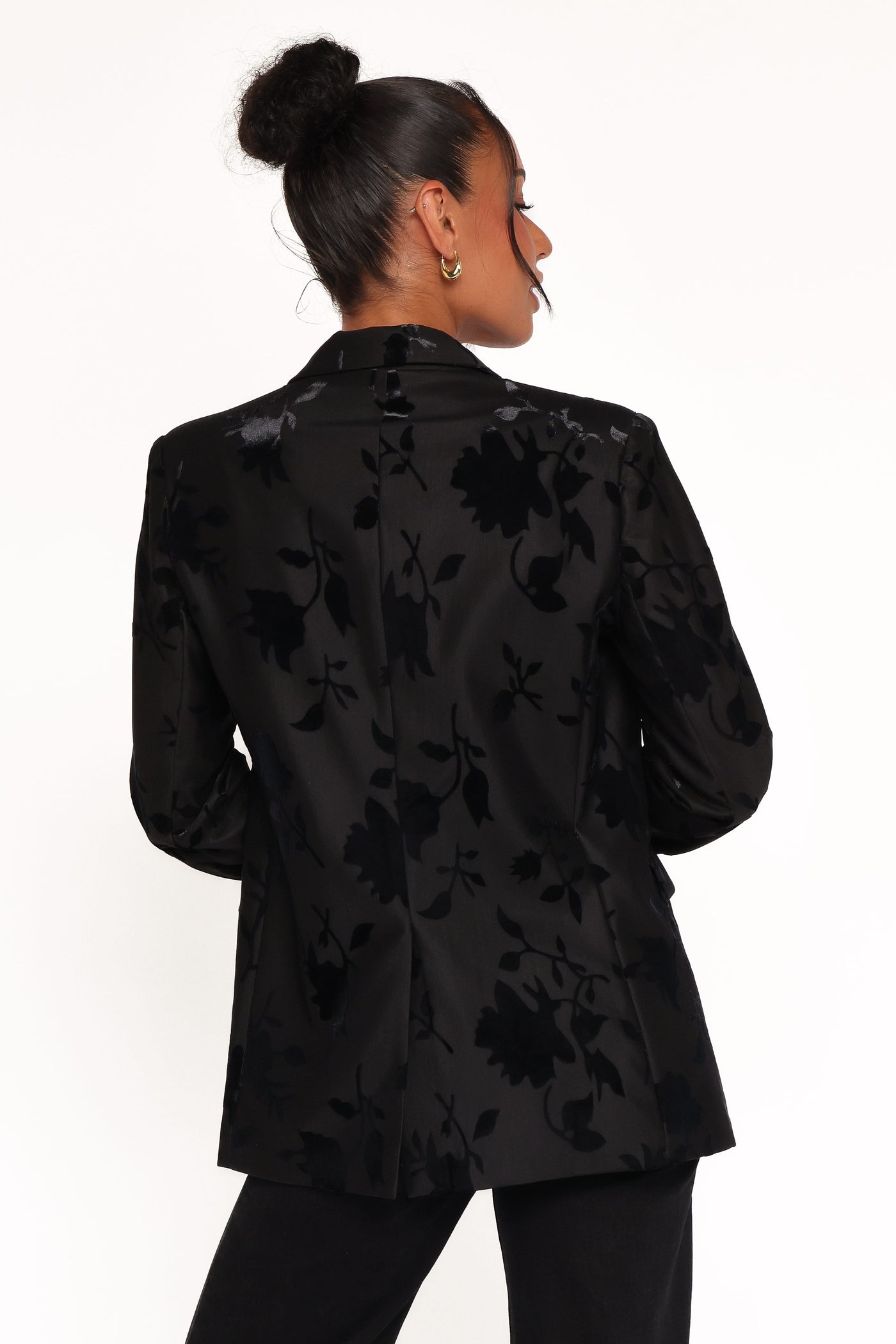 Ollie Burnout Blazer - Black Velvet