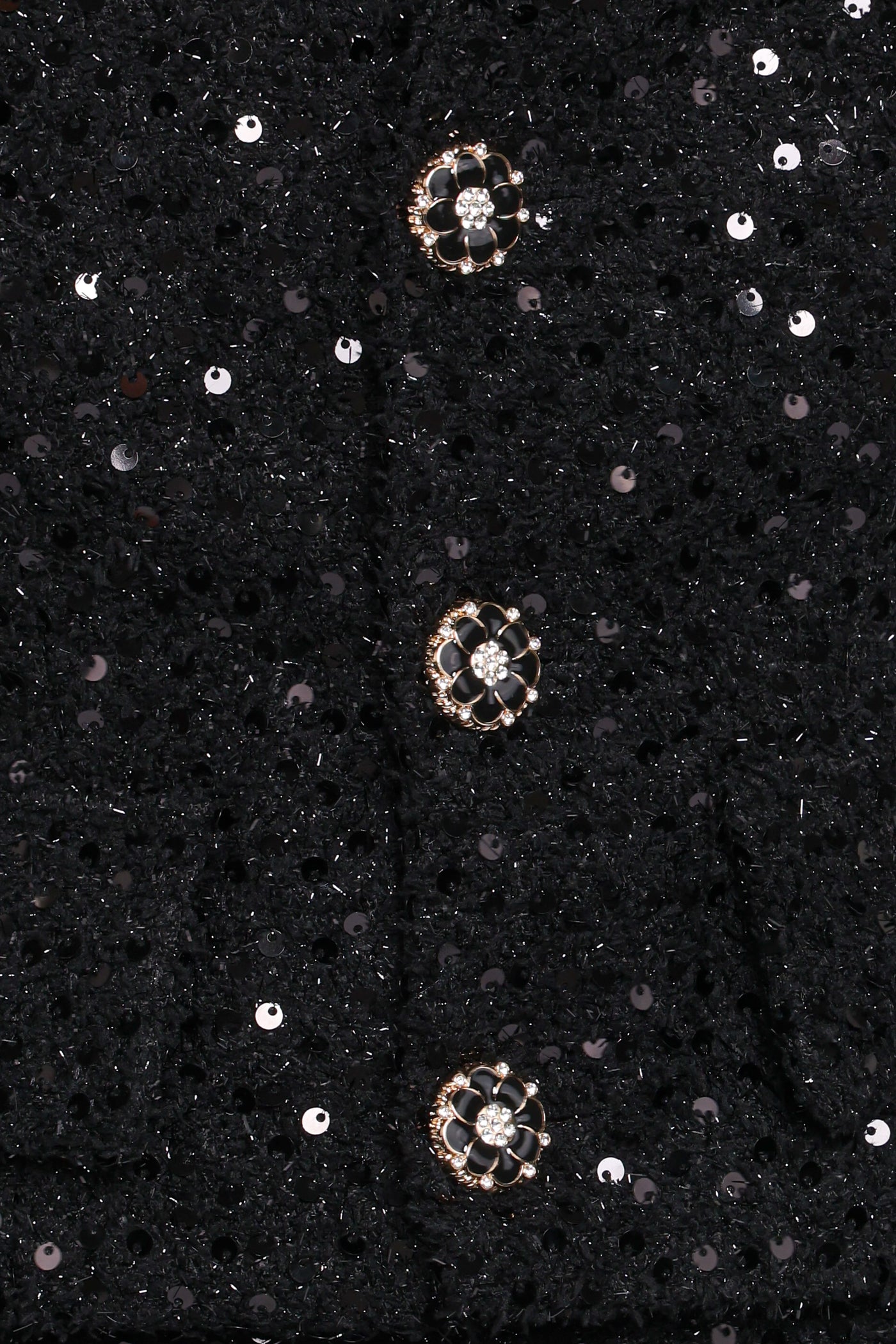 Valentina Cropped Blazer - Black Sequin