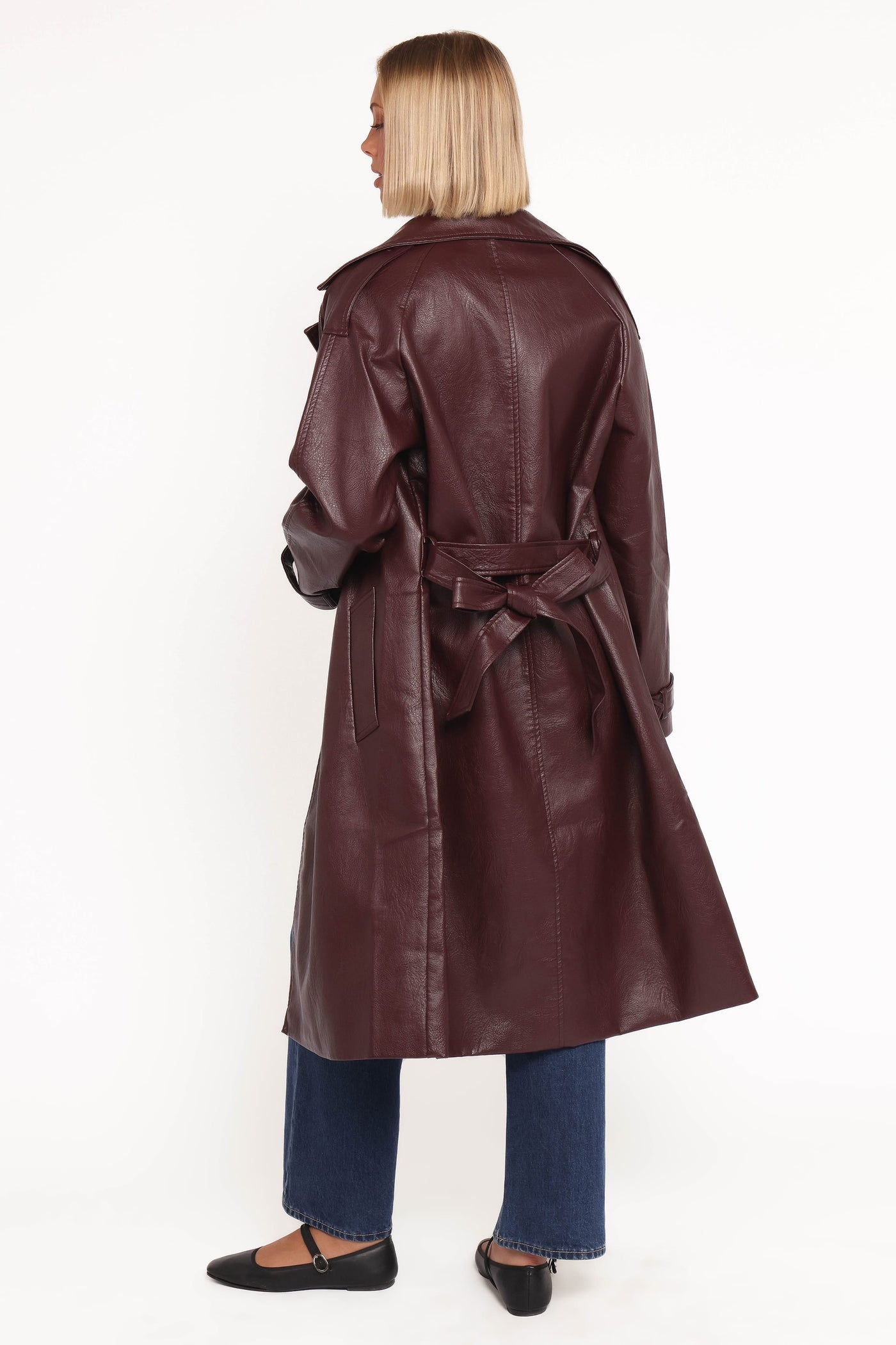 Vita Faux Leather Jacket - Burgundy