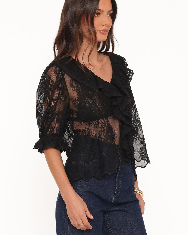 Adhanna Lace Top - Black