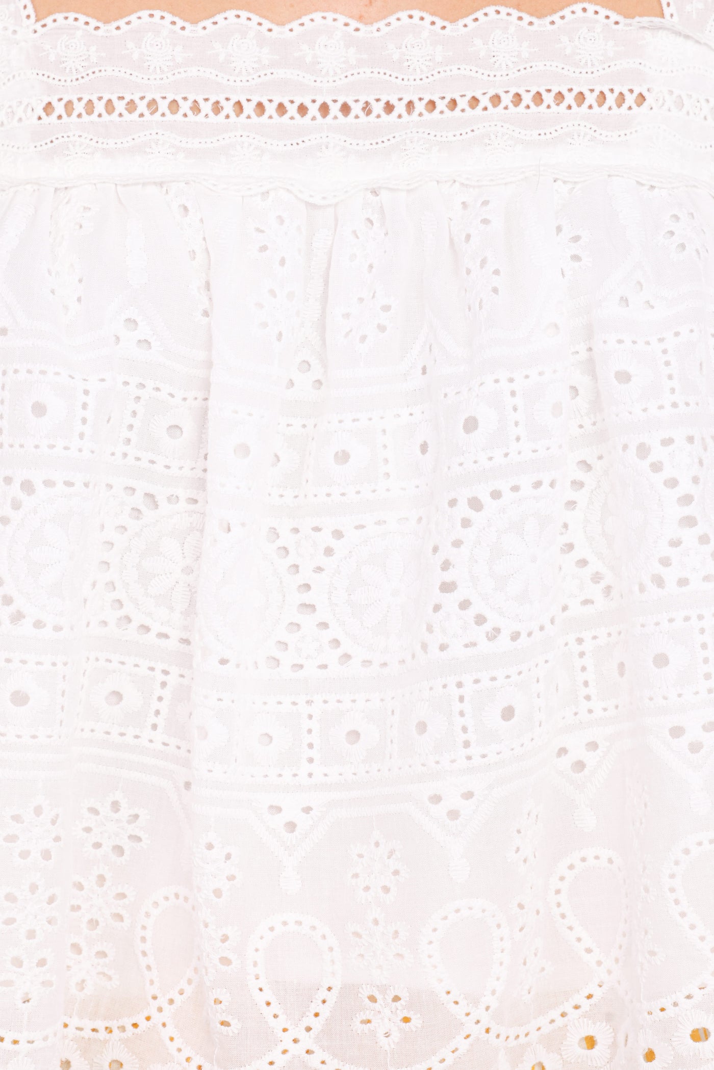 Aideen Eyelet Top - White