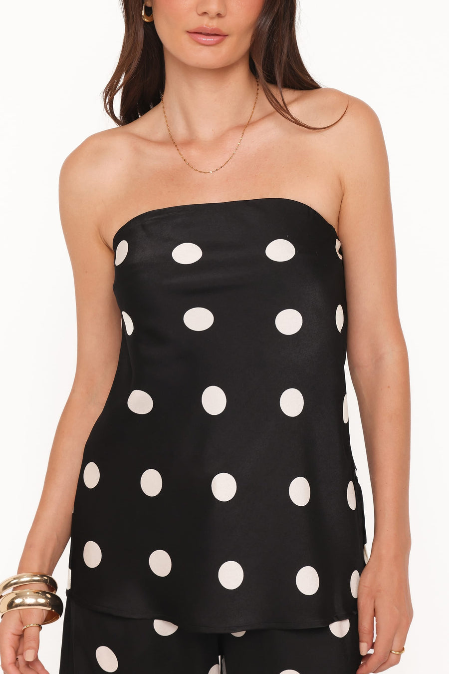 Belinda Strapless Top - Black/Cream