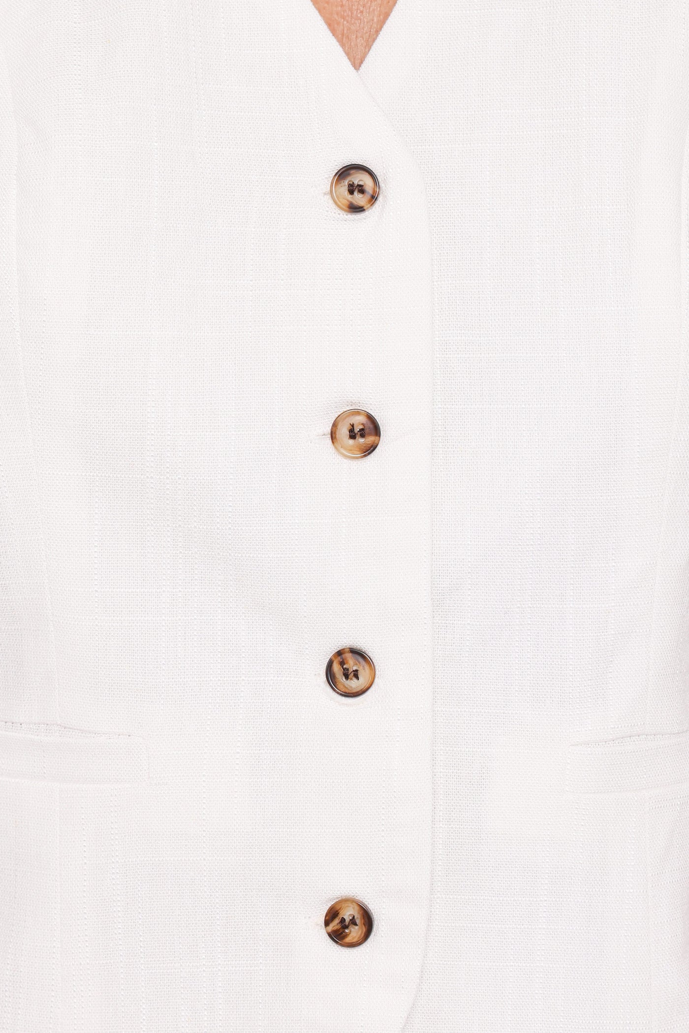 Bell Linen Vest - Cream