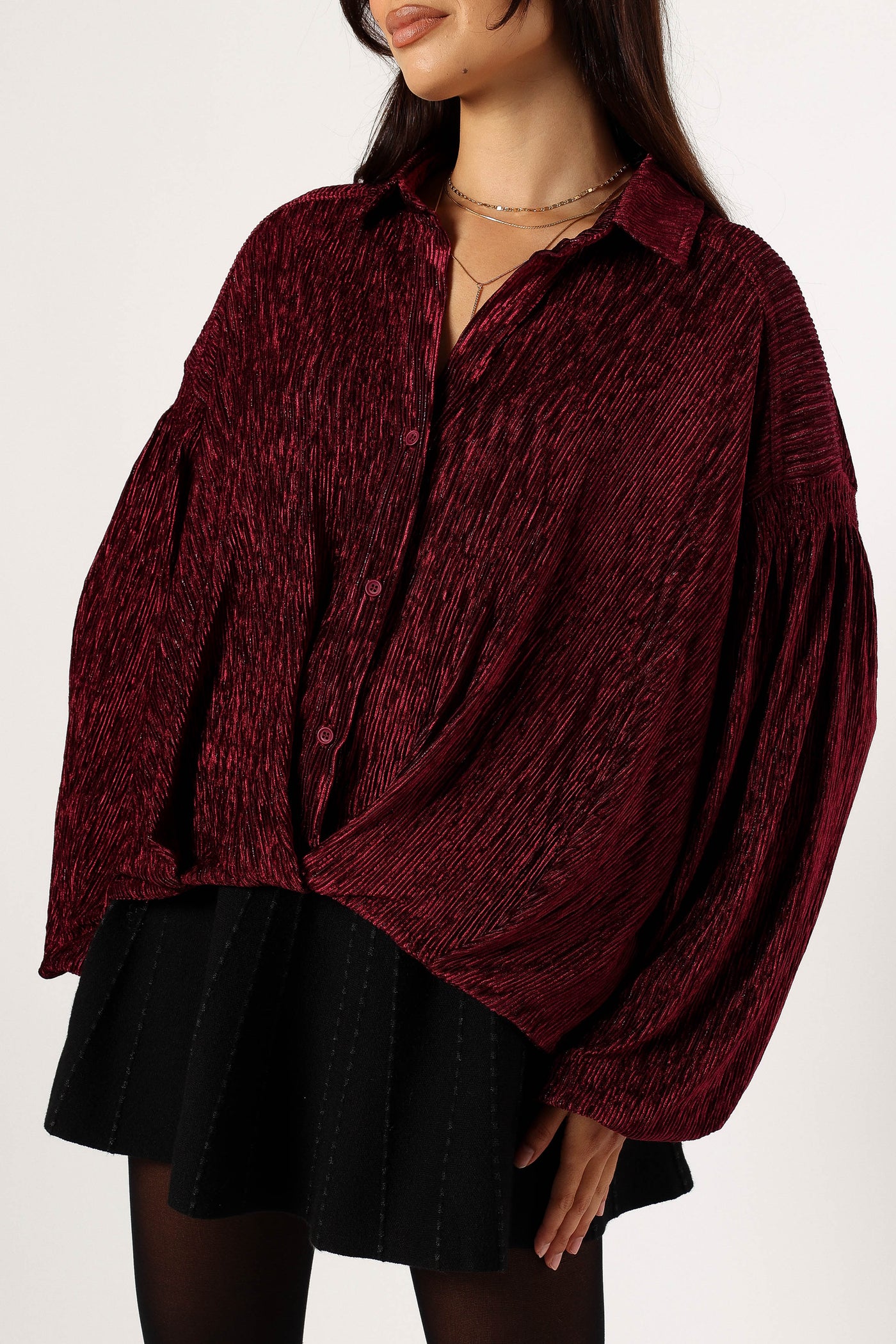 Cadence Long Sleeve Top - Burgundy
