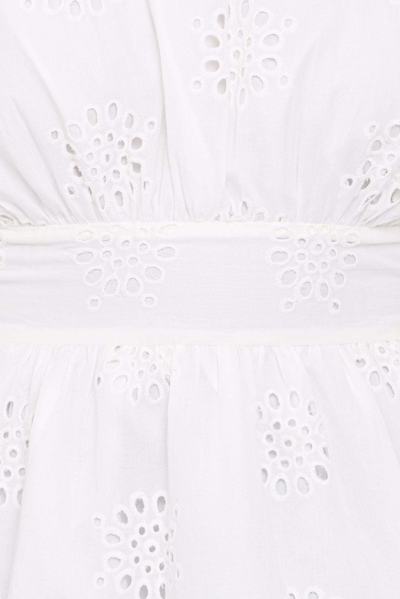 Carmel Tie Back Tunic Top - White Embroidery