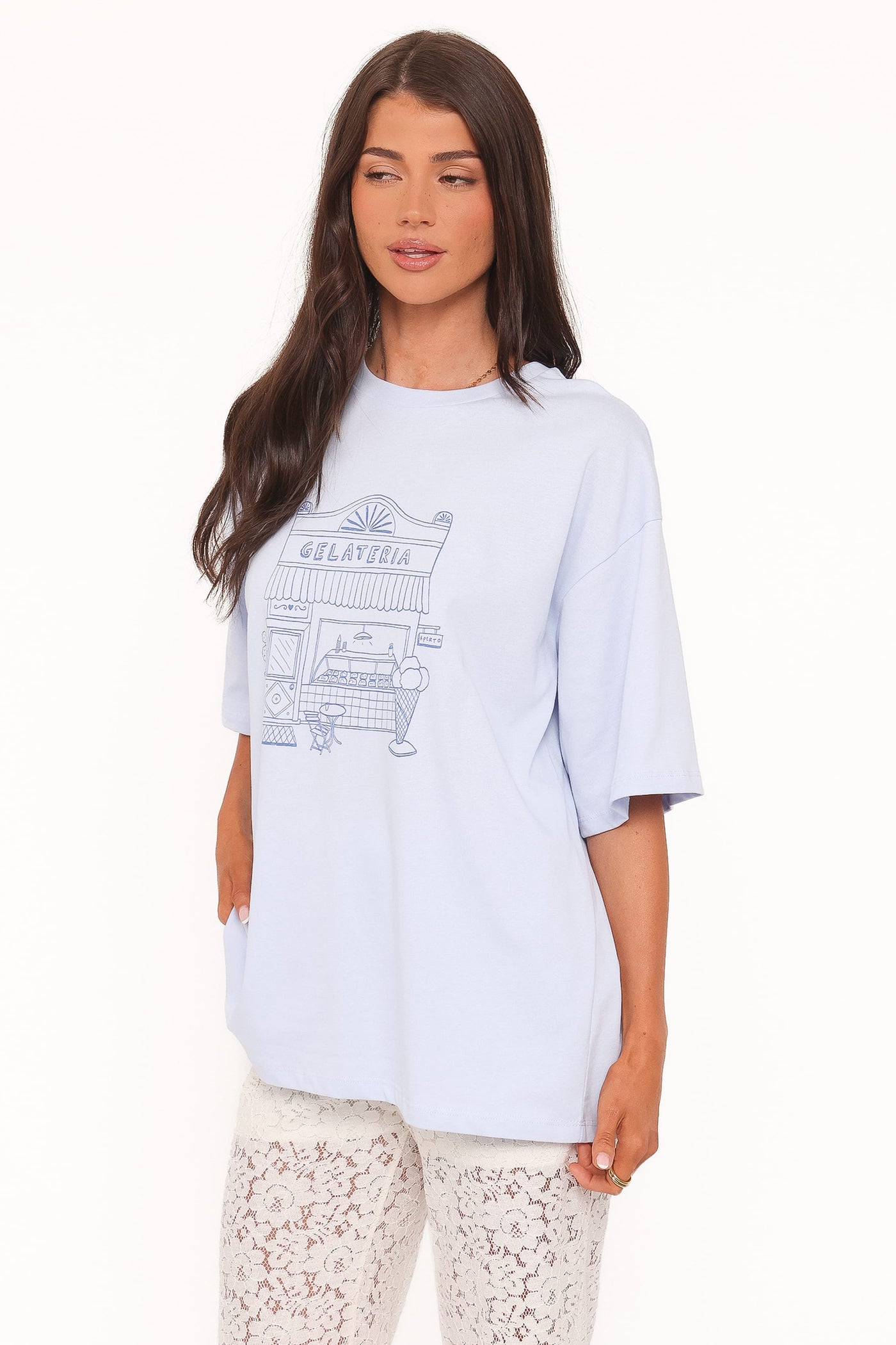 Carmen Graphic Tee - Baby Blue