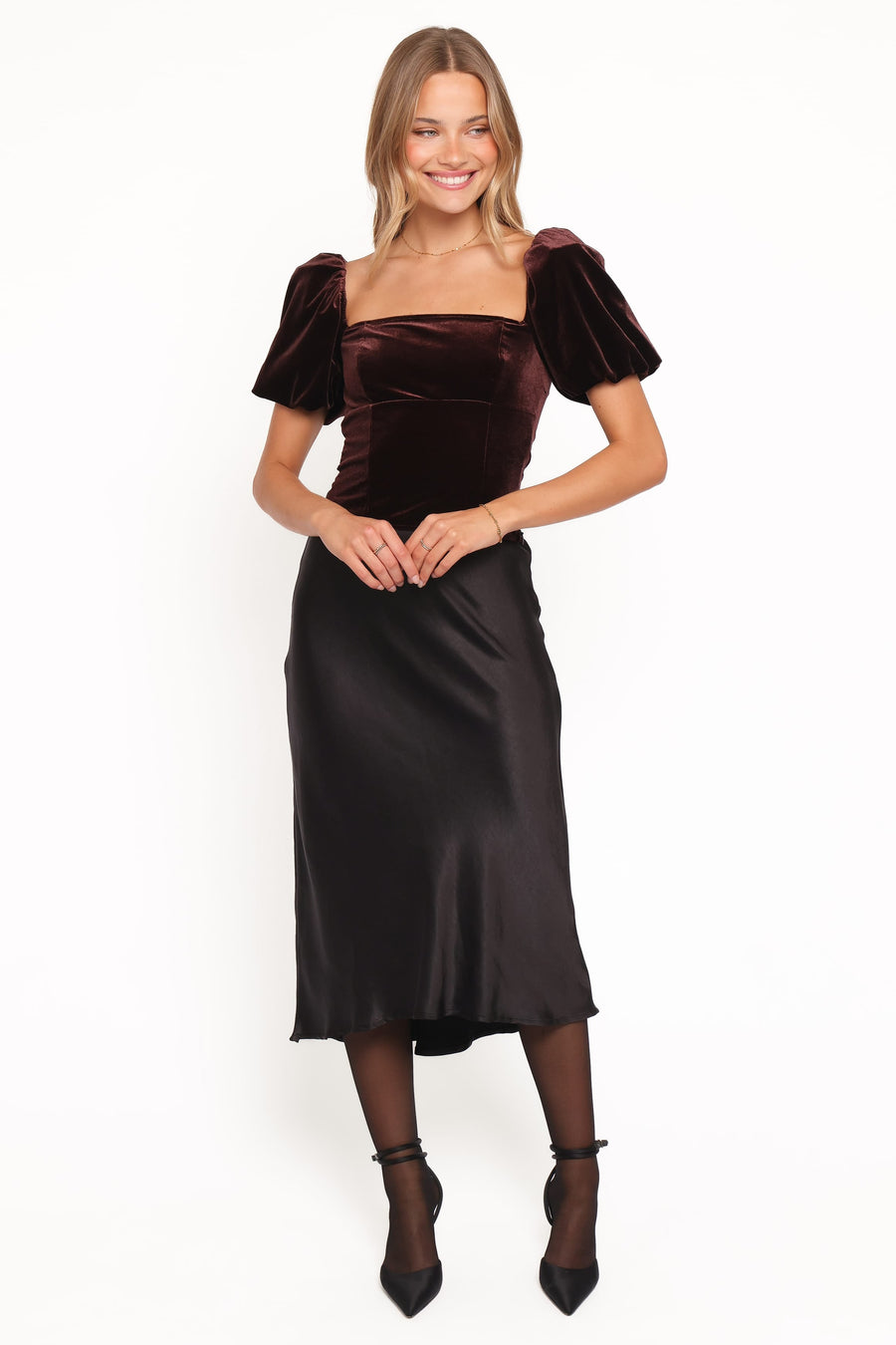 Elyria Puff Sleeve Top - Chocolate