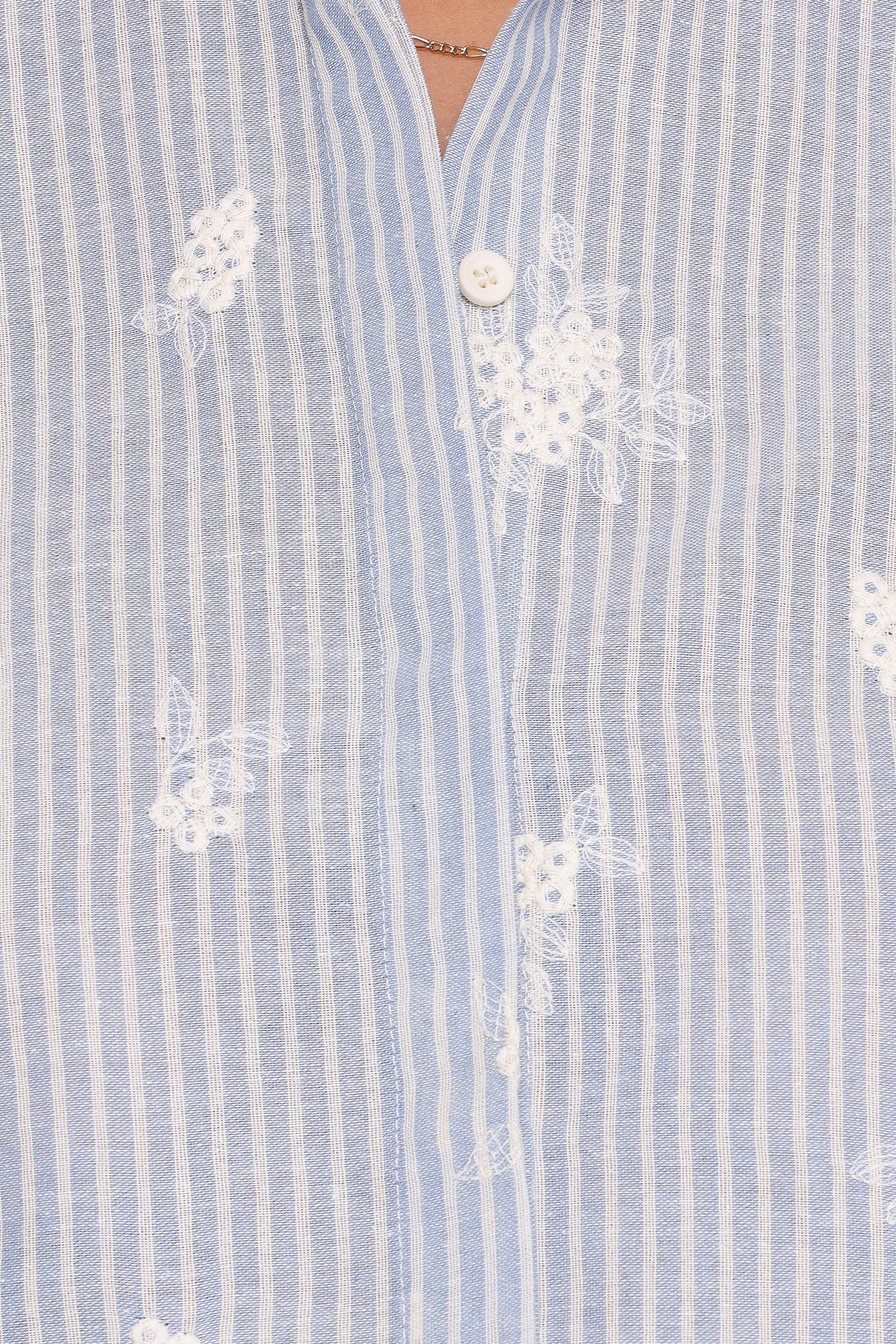 Floriana Tie Sleeve Shirt - Blue Stripe