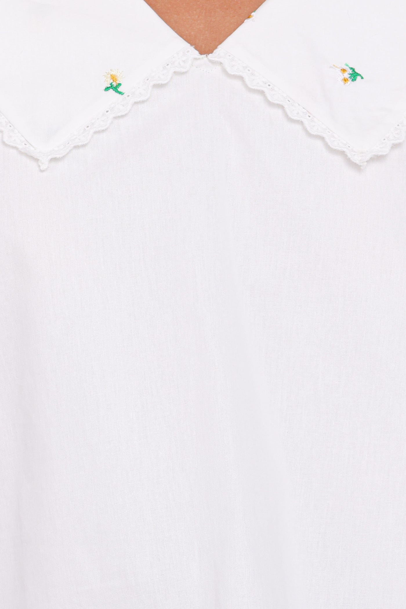 Kenna Embroidered Long Sleeve Top - White Floral