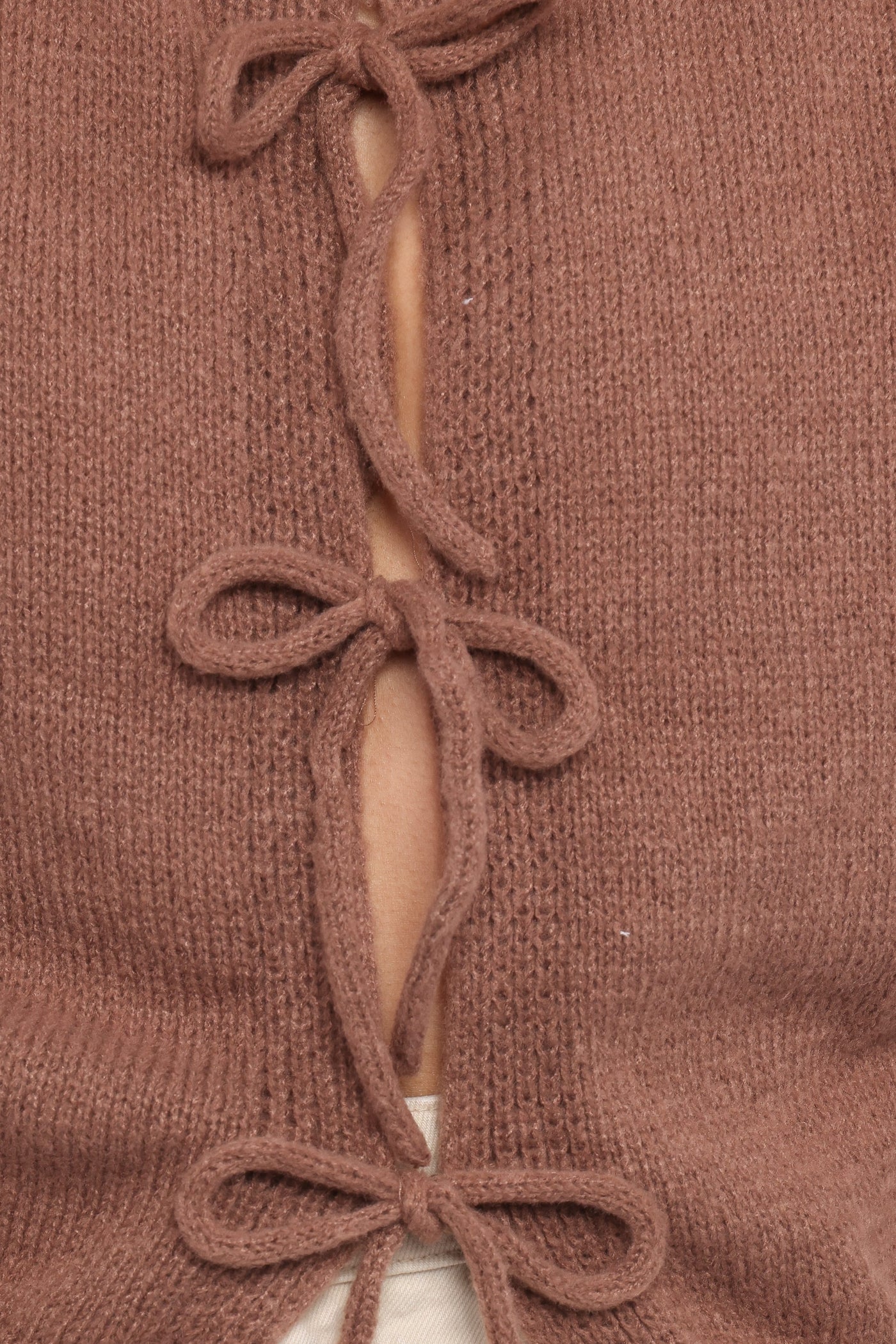 Koskie Tie Knit Top - Chocolate