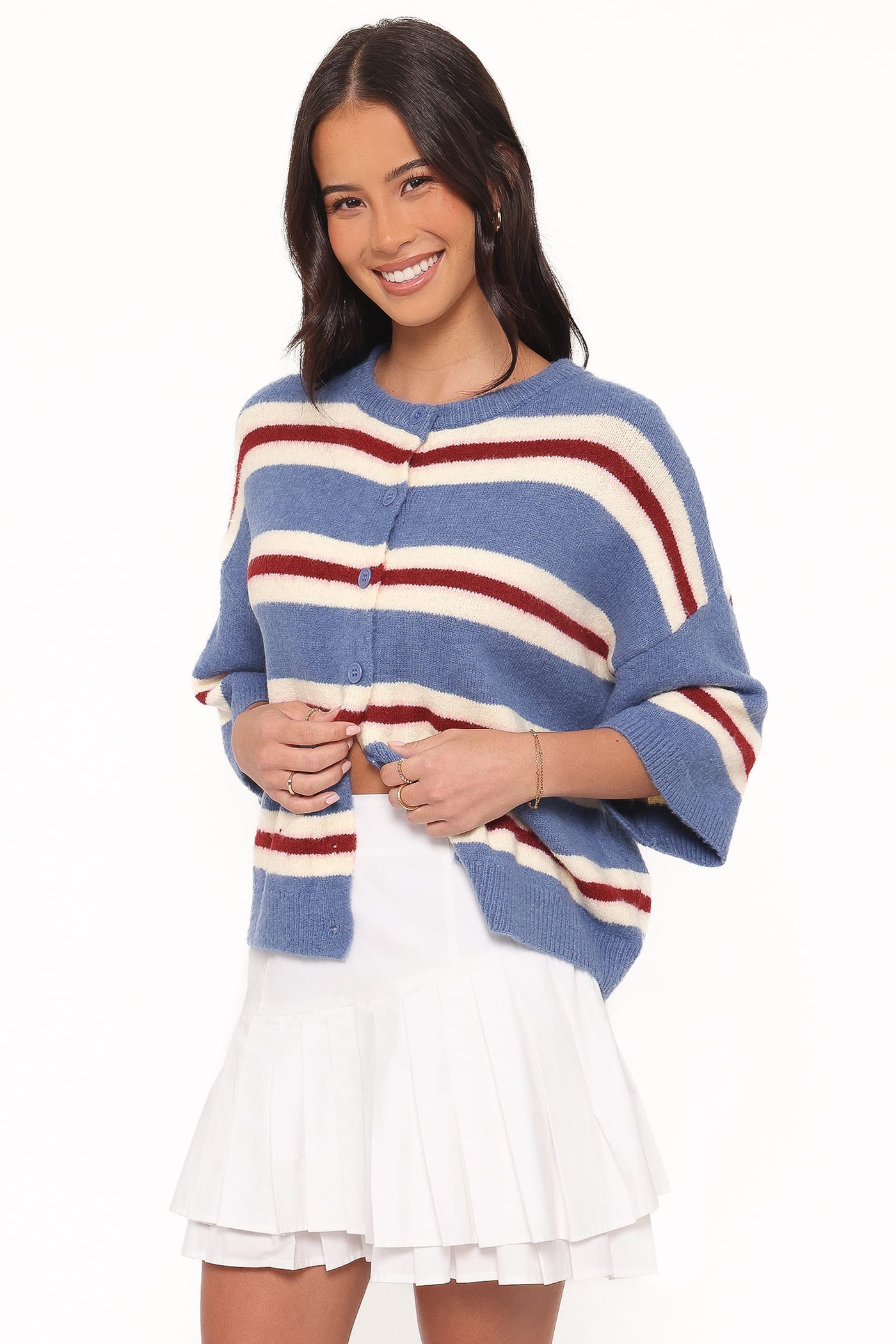 Lilith Knit Top - Blue Stripe