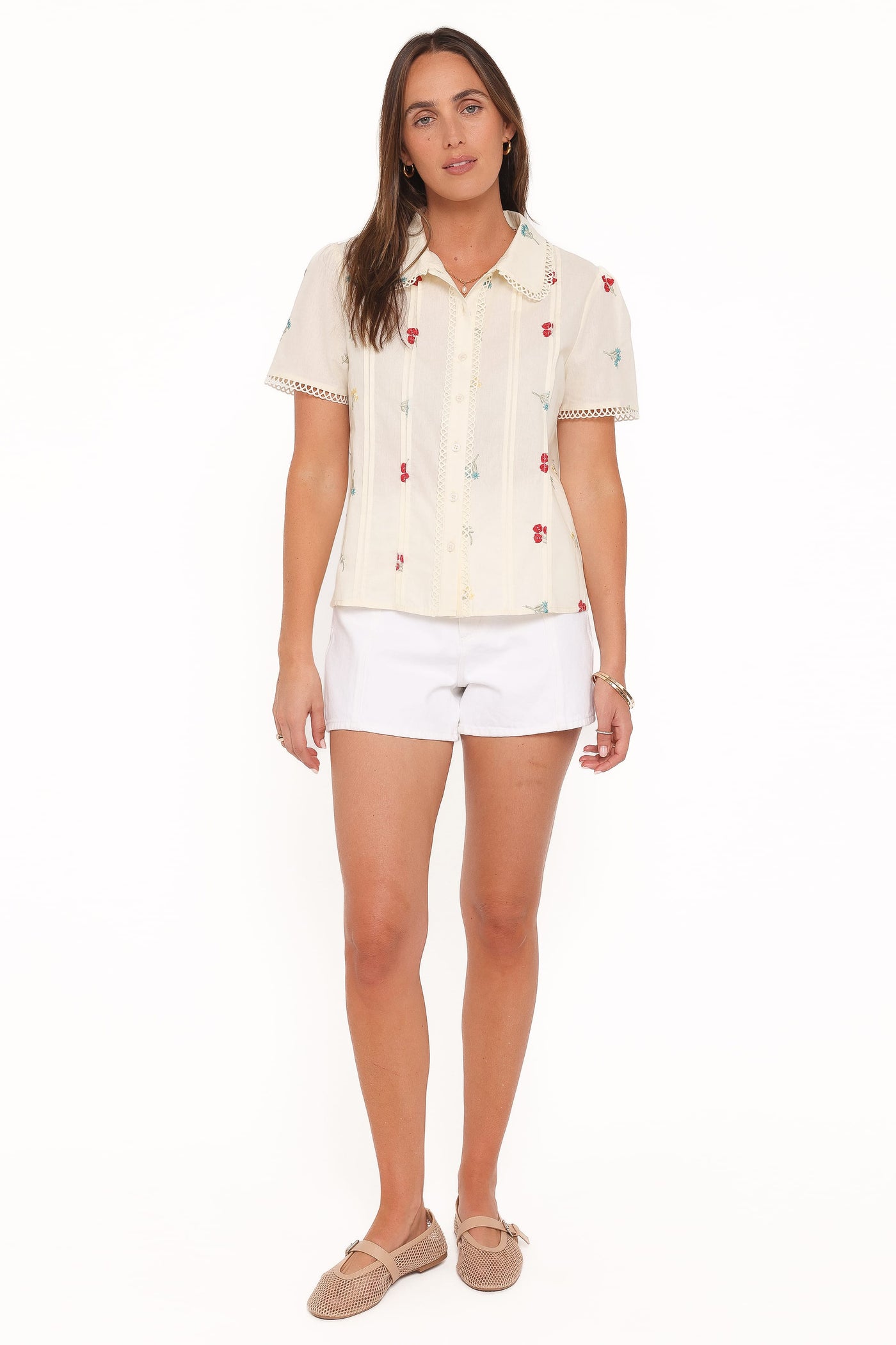 Lucile Embroidered Shirt - Light Yellow