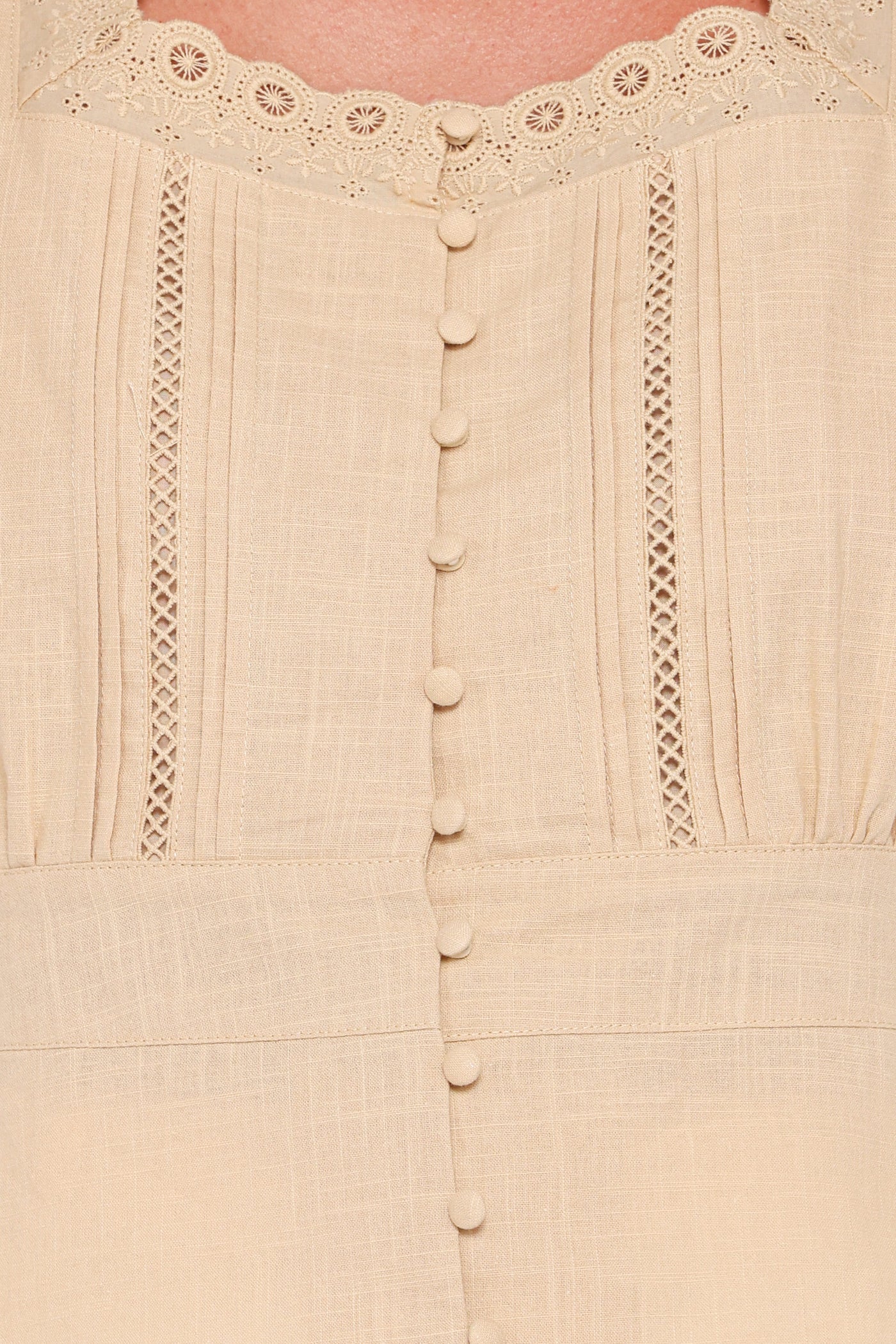 Luke Button Top - Khaki
