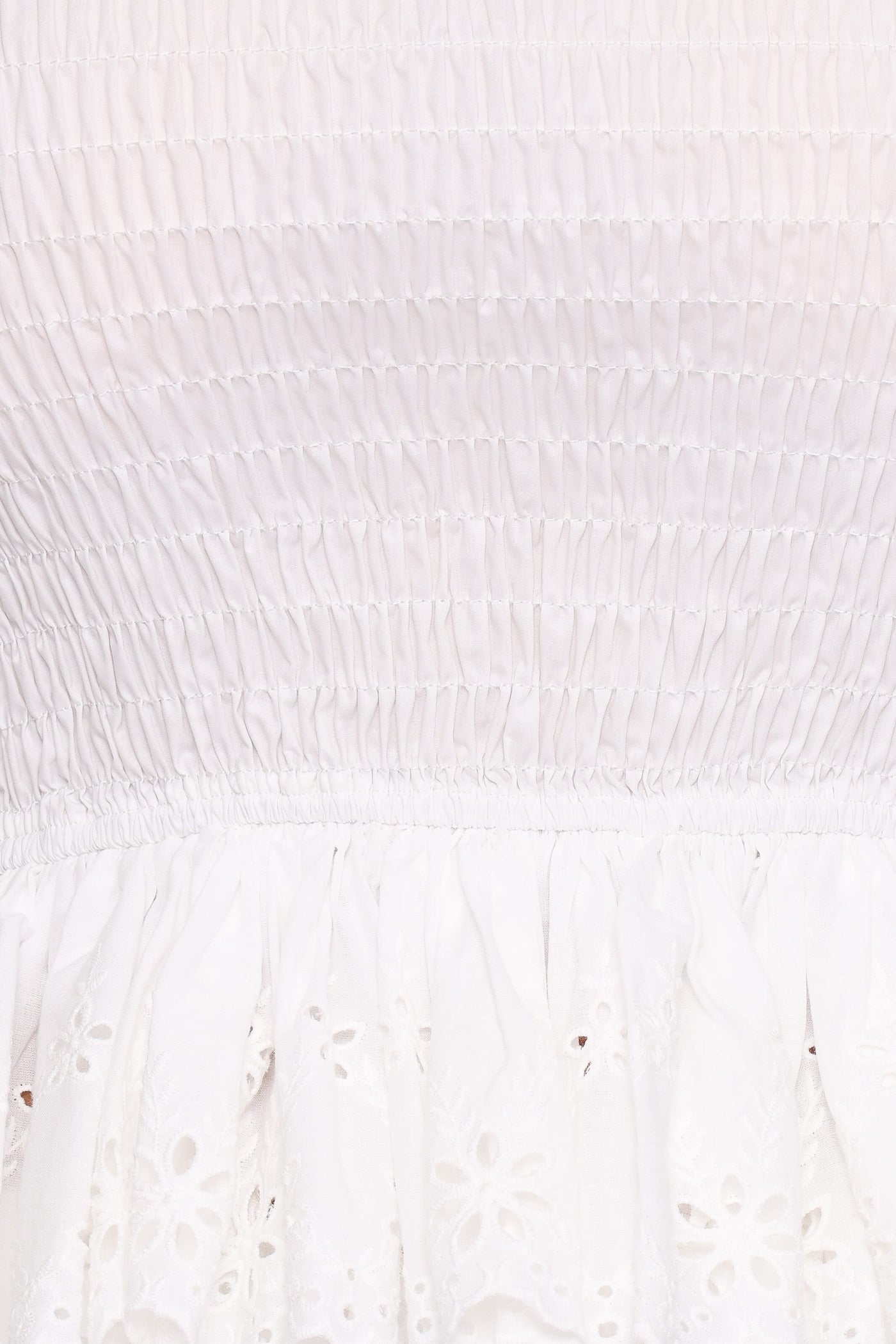 Stori Shirred Top - White Broderie