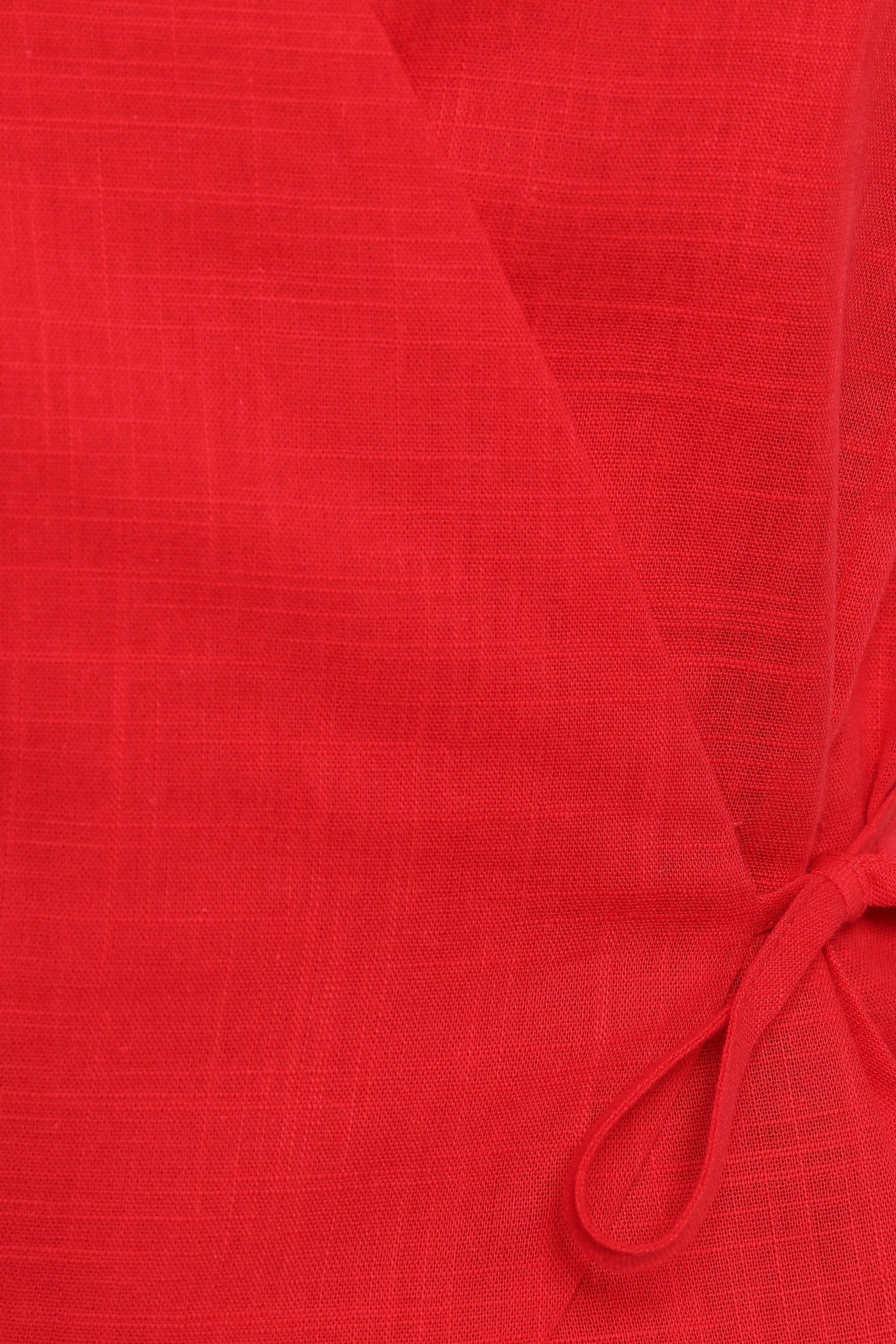Vanni Wrap Front Linen Top - Red
