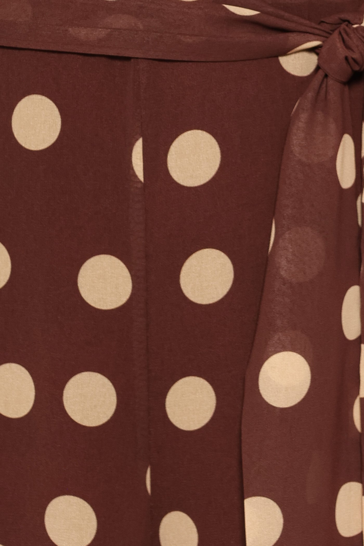 Collene Tie Waist Jumpsuit - Brown Polka Dot