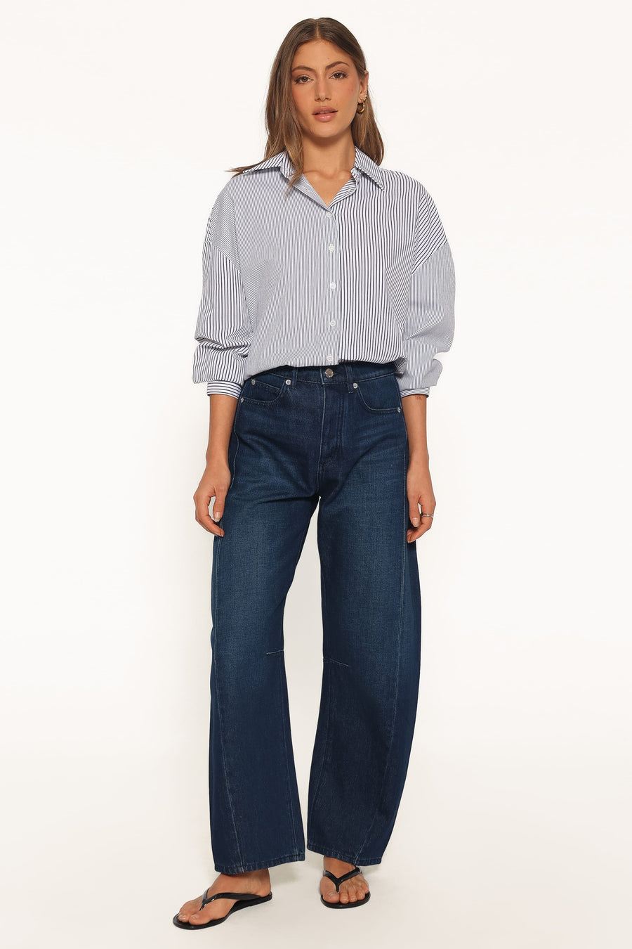 Elva Oversized Shirt - Black Stripe