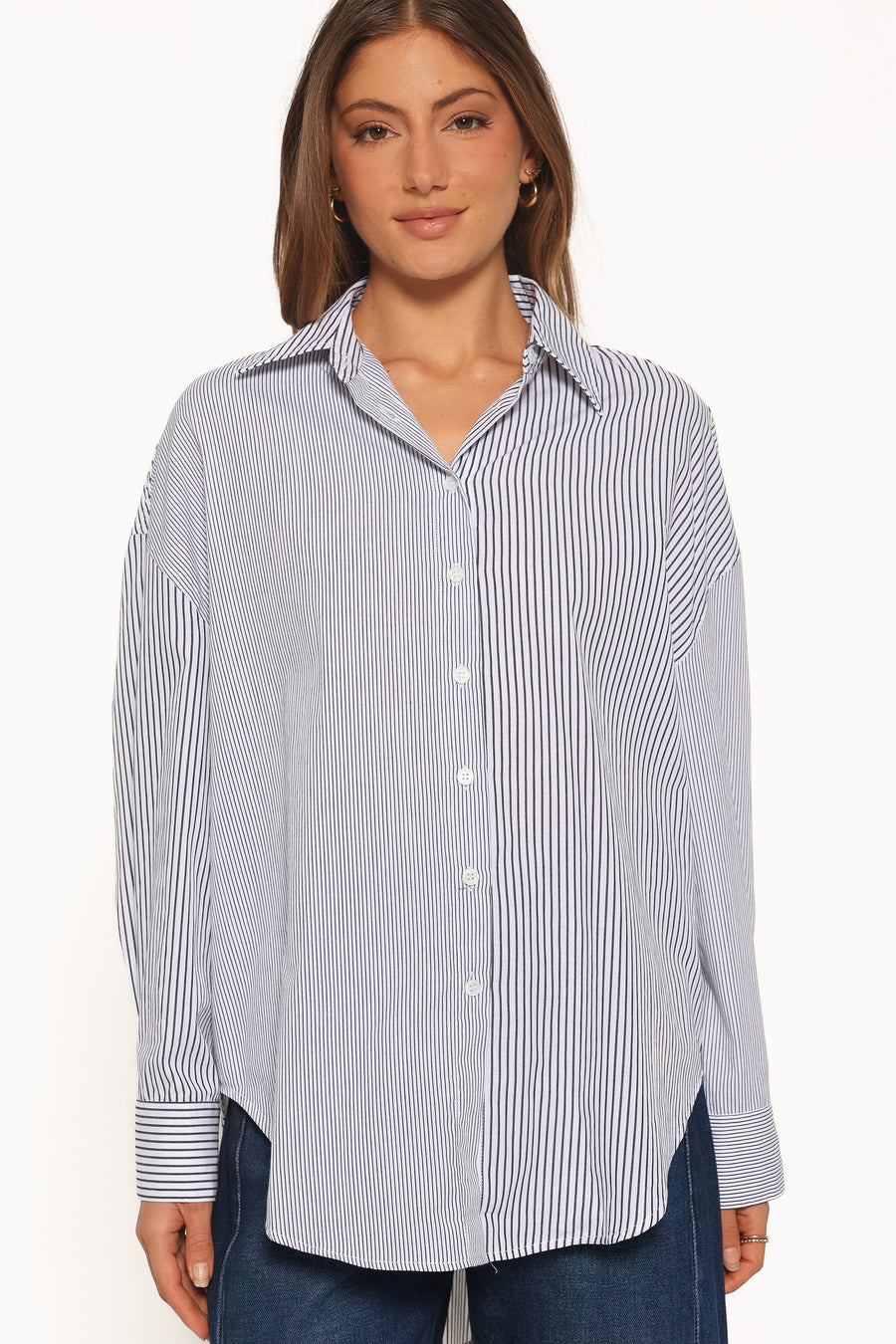 Elva Oversized Shirt - Black Stripe
