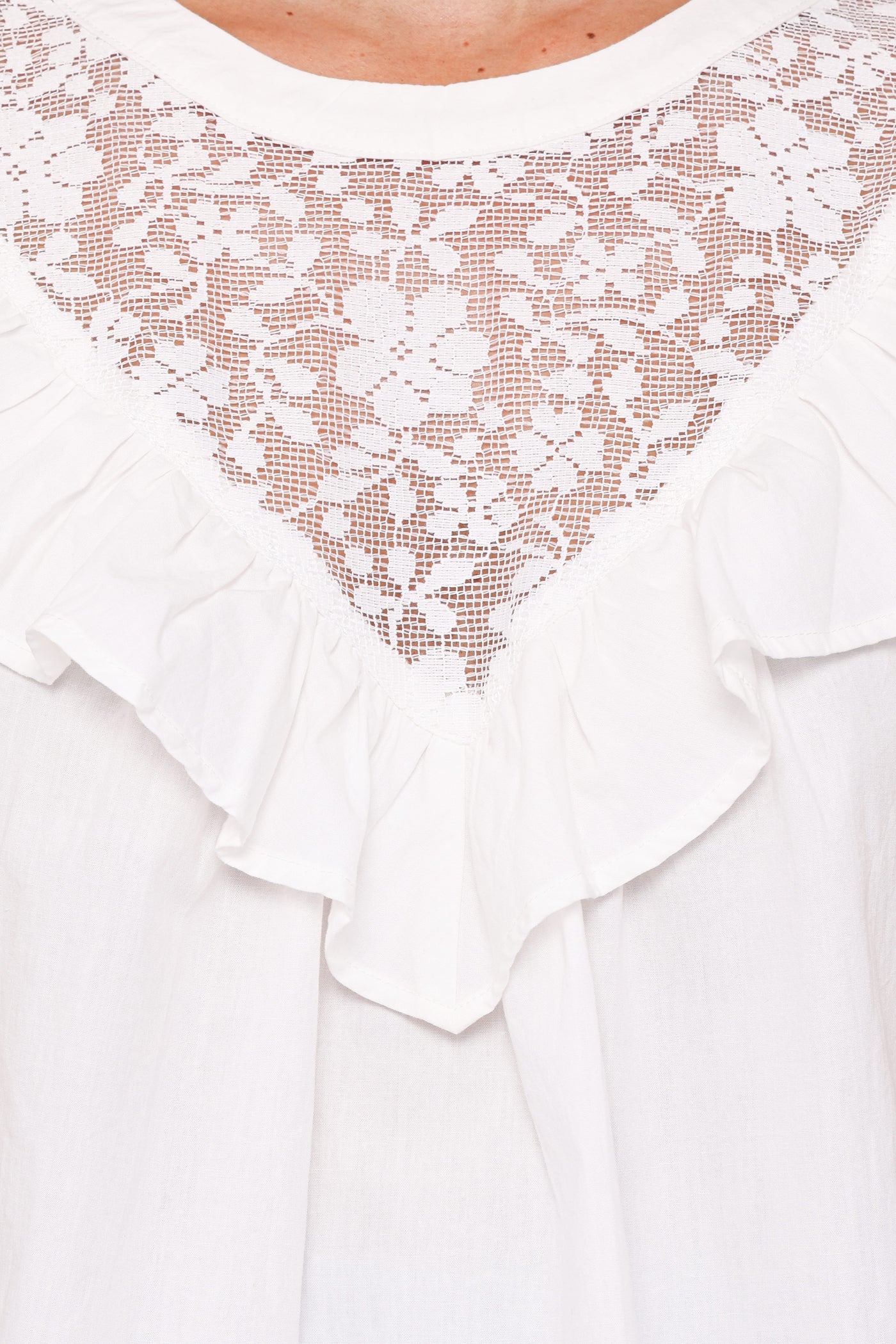 Kiran Ruffle Top - White