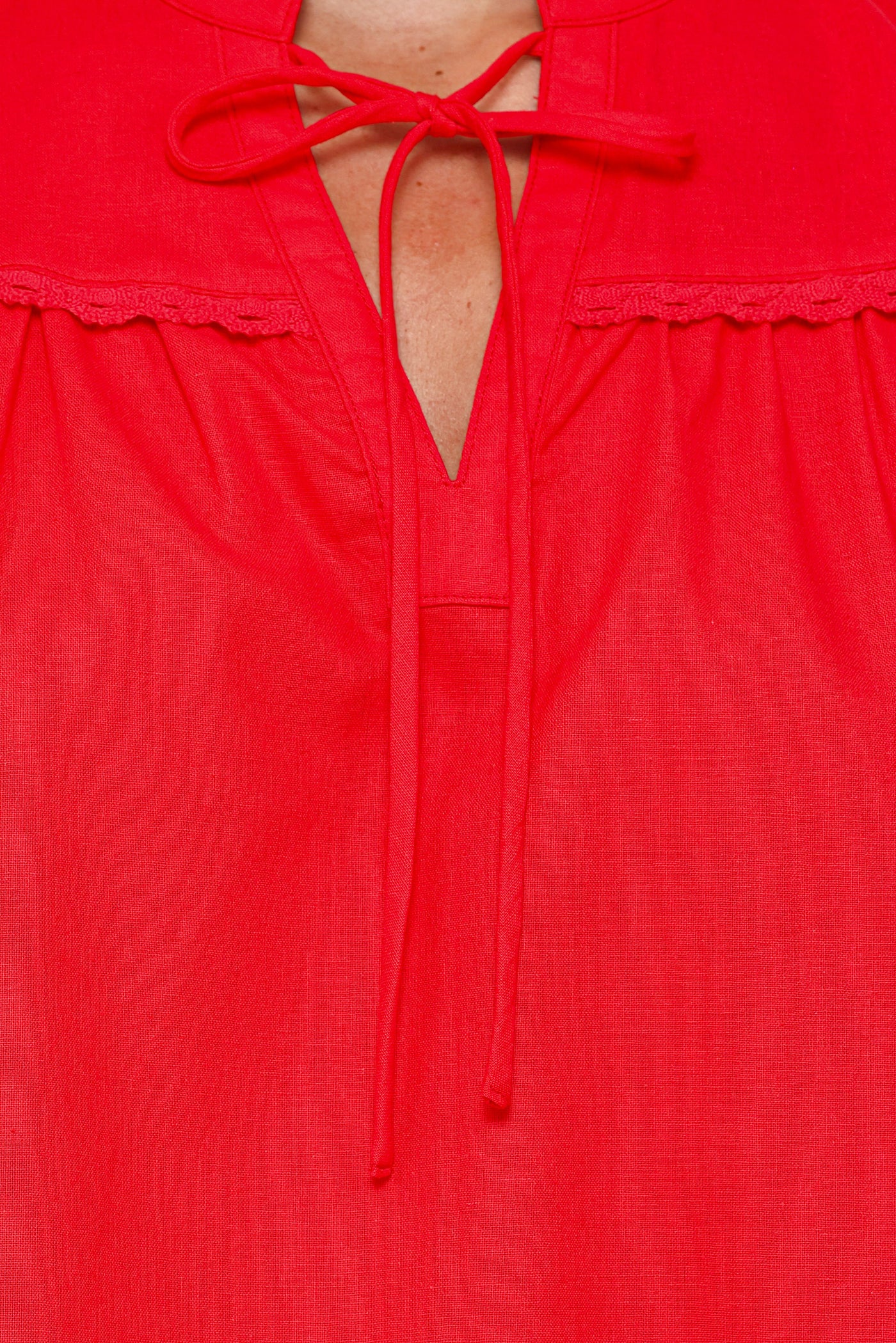 Kylie Flutter Sleeve Top - Red
