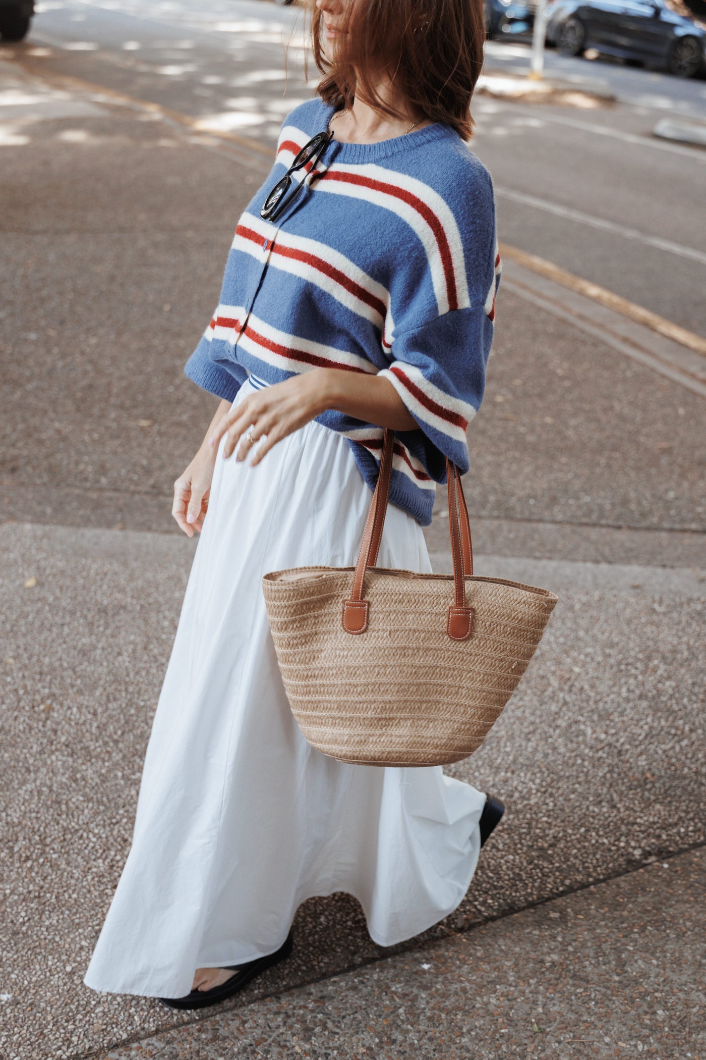 Lilith Knit Top - Blue Stripe