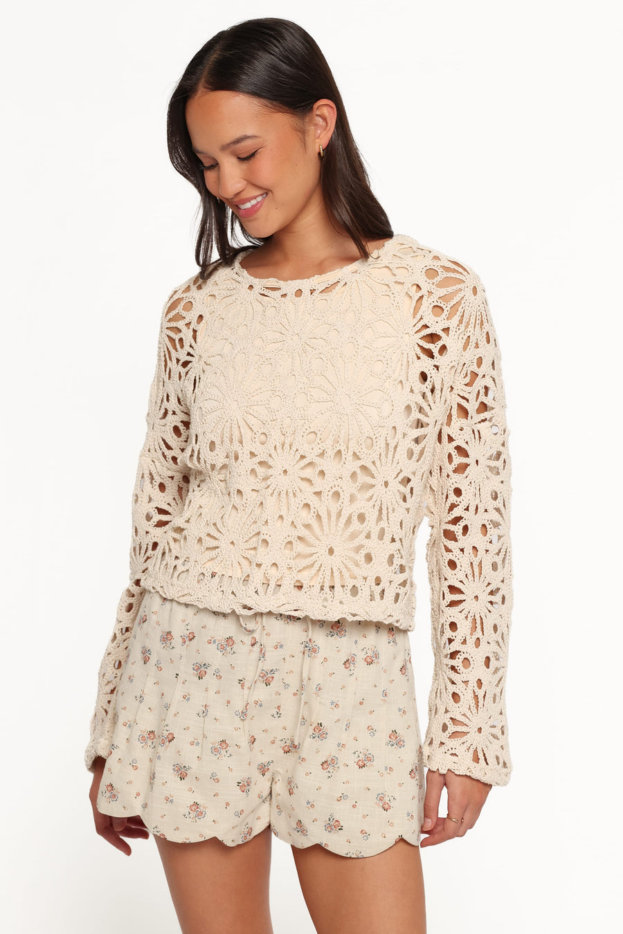 Rowley Crochet Top - Natural