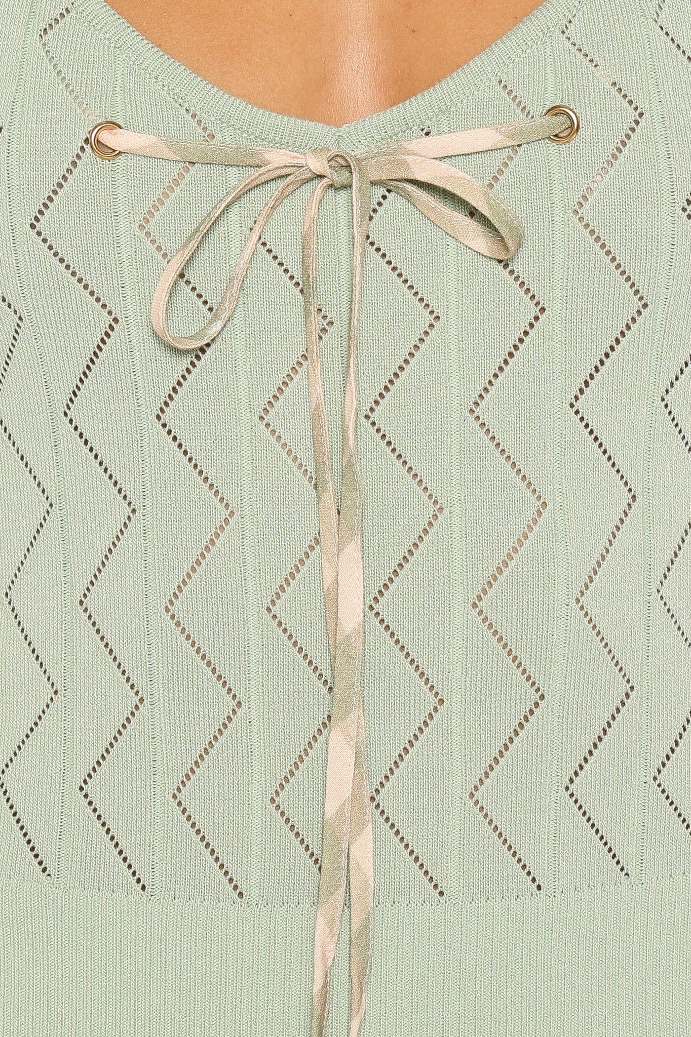Tucker Pointelle Knit Top - Sage Green