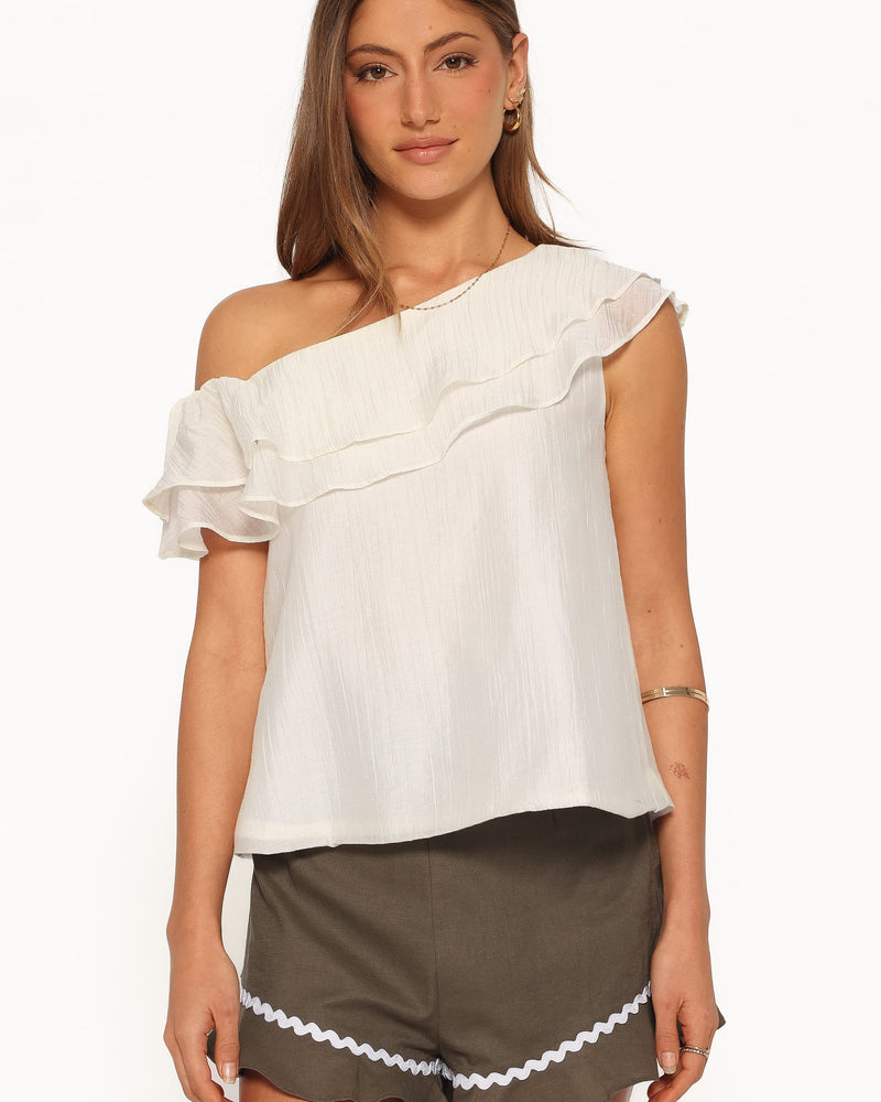 Veana One Shoulder Top - Cream